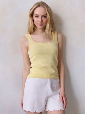 NWT LC Lauren Conrad yellow white chip sweater tank top size XL